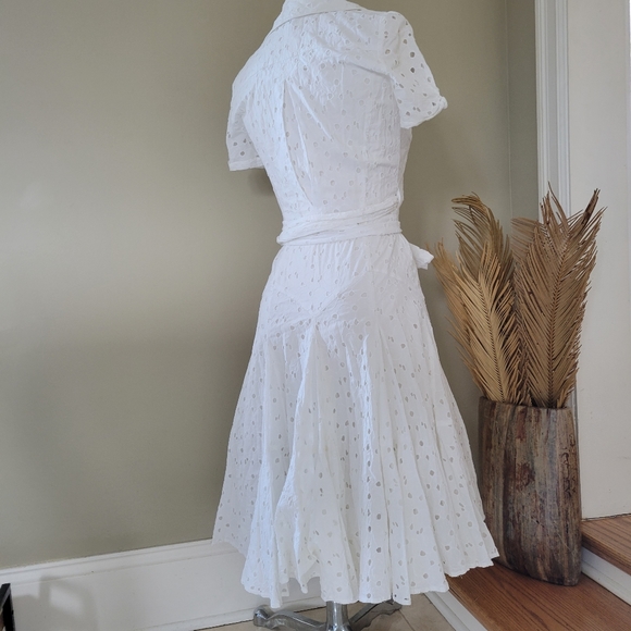 Diane Von Furstenberg Belette cotton eyelet wrap dress - Picture 2 of 8